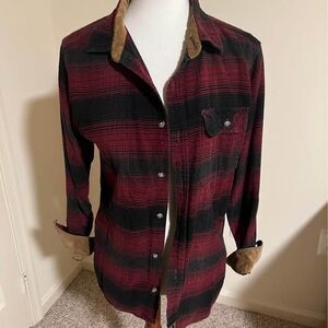 Legendary Whitetails Red Black Plaid Flannel Shirt MD